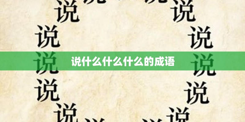 说什么什么什么的成语