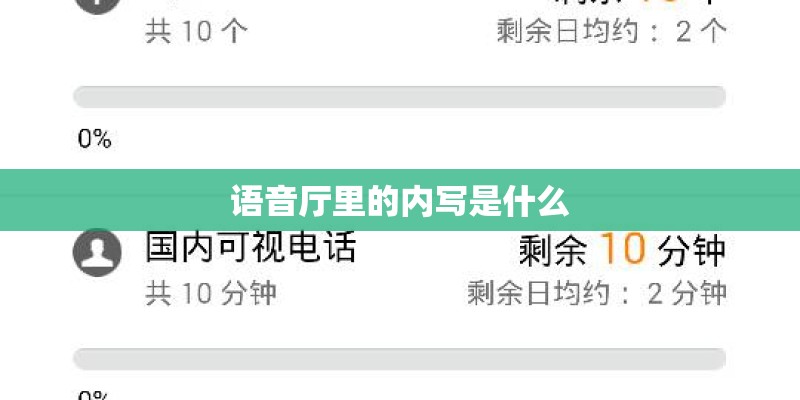 语音厅里的内写是什么