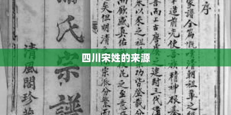 四川宋姓的来源