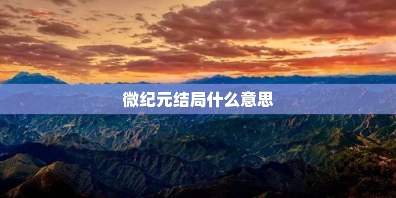 微纪元结局什么意思
