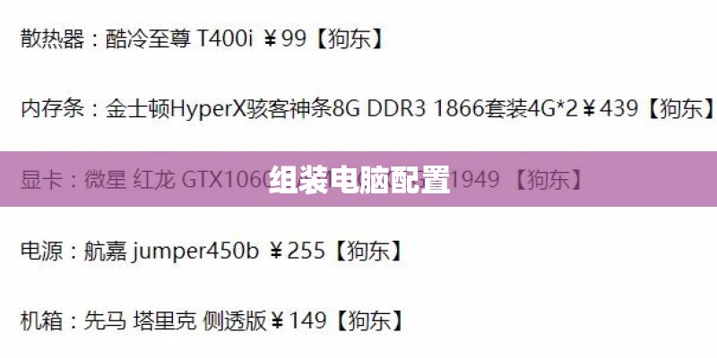 组装电脑配置