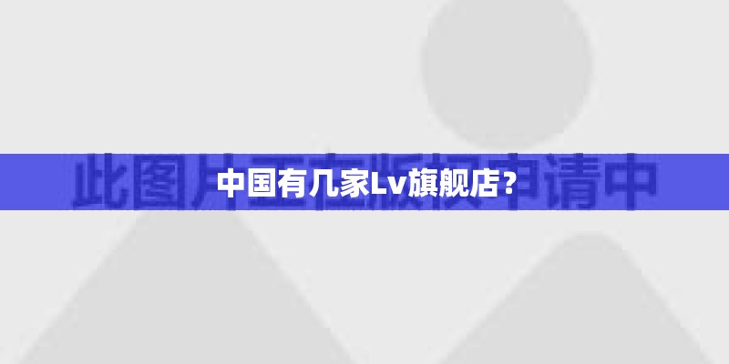 中国有几家Lv旗舰店？