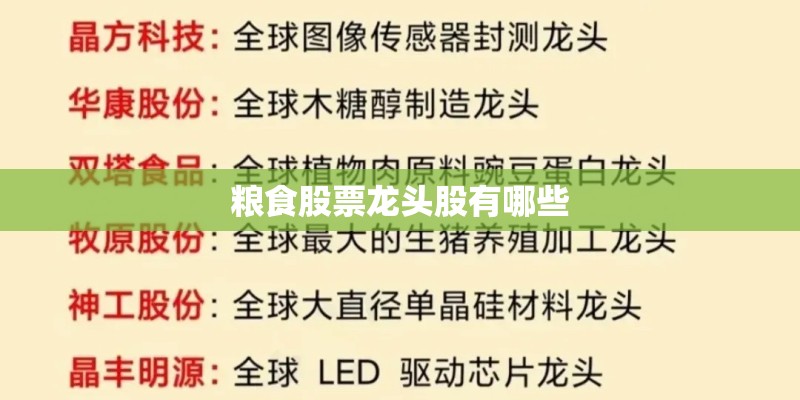 粮食股票龙头股有哪些