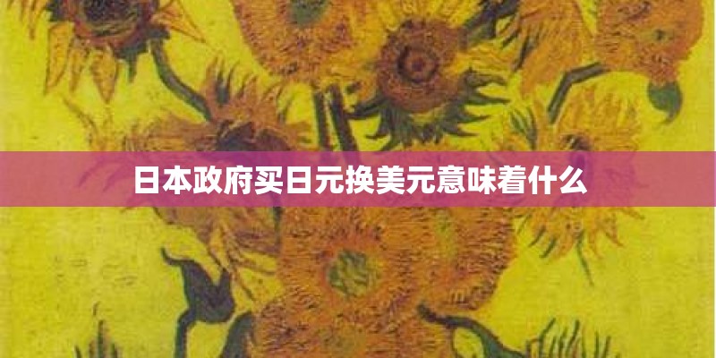 日本政府买日元换美元意味着什么