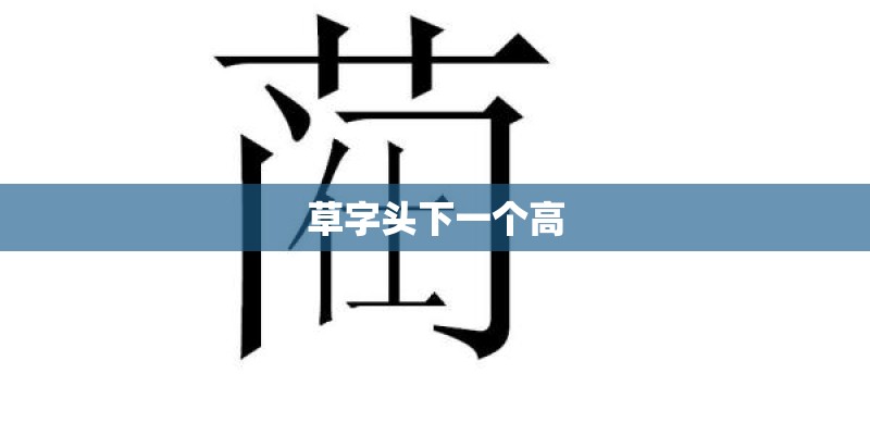 草字头下一个高
