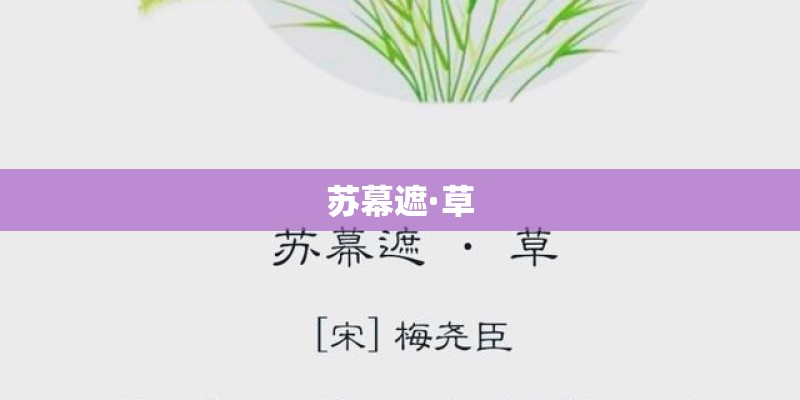 苏幕遮·草 苏幕遮·草
