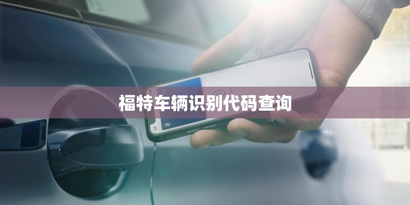 福特车辆识别代码查询