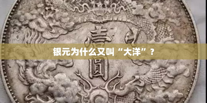 银元为什么又叫“大洋”? 银元为什么又叫“大洋”?